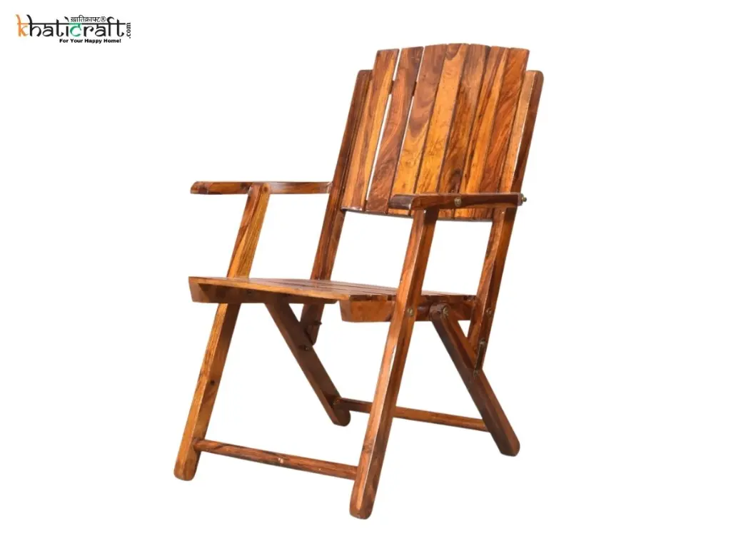 Vina Solid Wood Sheesham Folding Chair by Khaticraft (5).webp