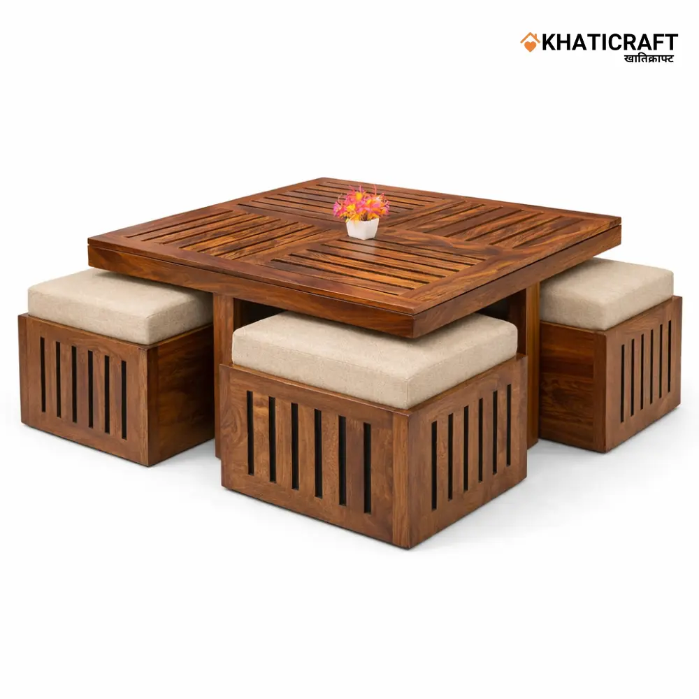 Dhara Nested Coffee Table Set of 5(1+4) By khaticraft