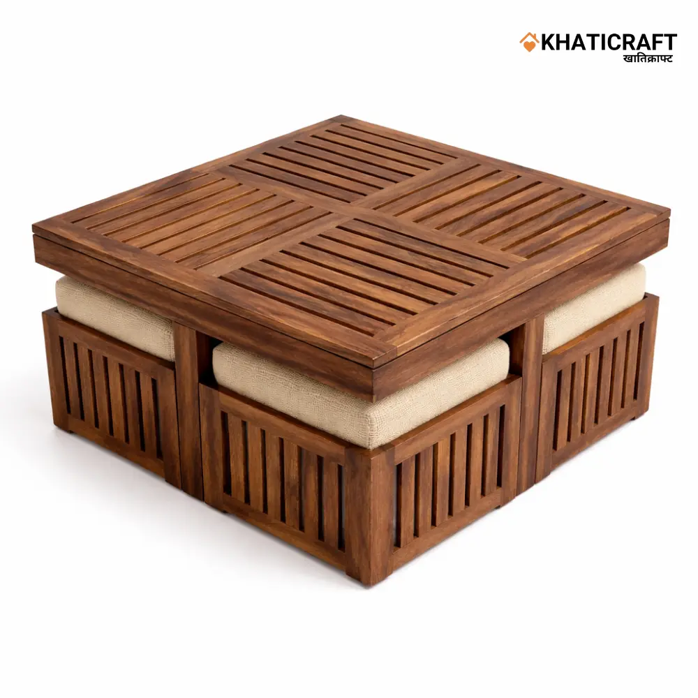 Dhara Nested Coffee Table Set of 5(1+4) By khaticraft
