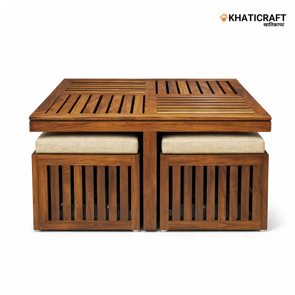 Dhara Nested Coffee Table Set of 5(1+4) By khaticraft