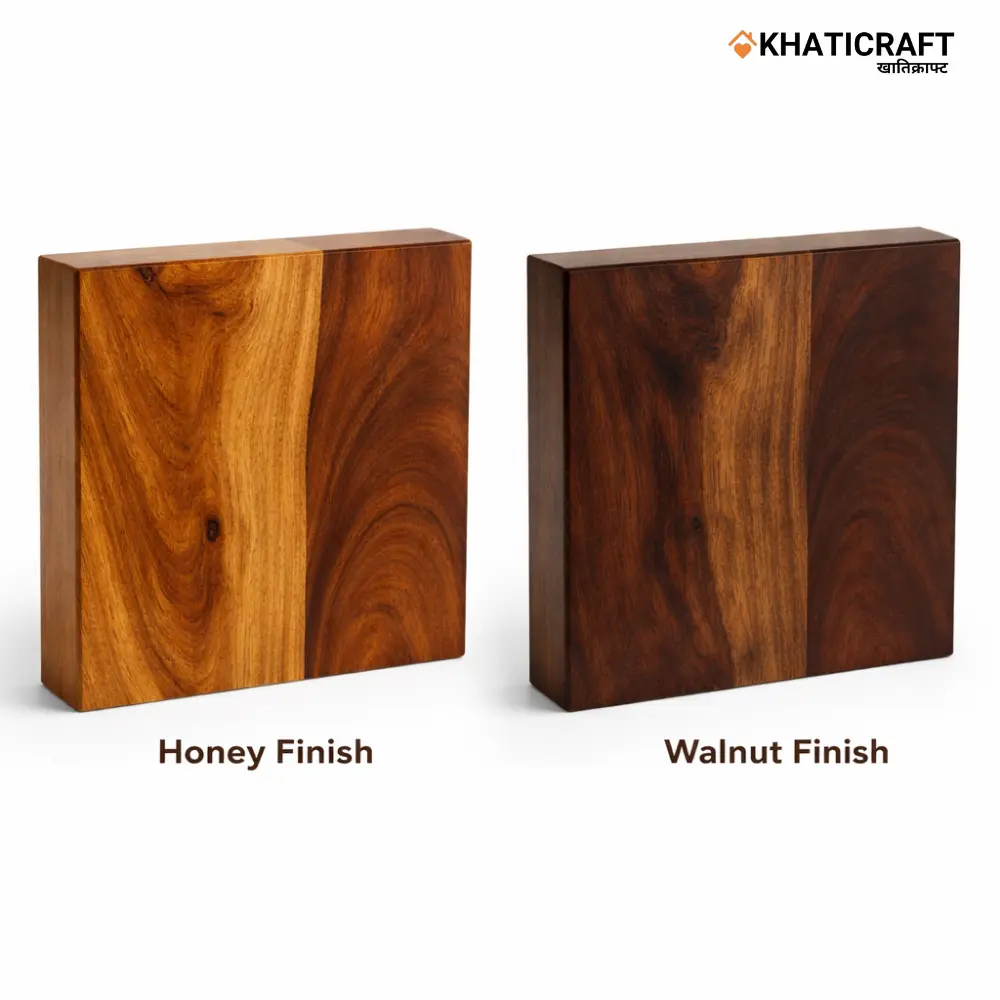 Dhara Nested Coffee Table Set of 5(1+4) with Plain Stool wood finishes