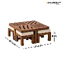 Dhara Nested Coffee Table Set of 5(1+4) with Plain Stool