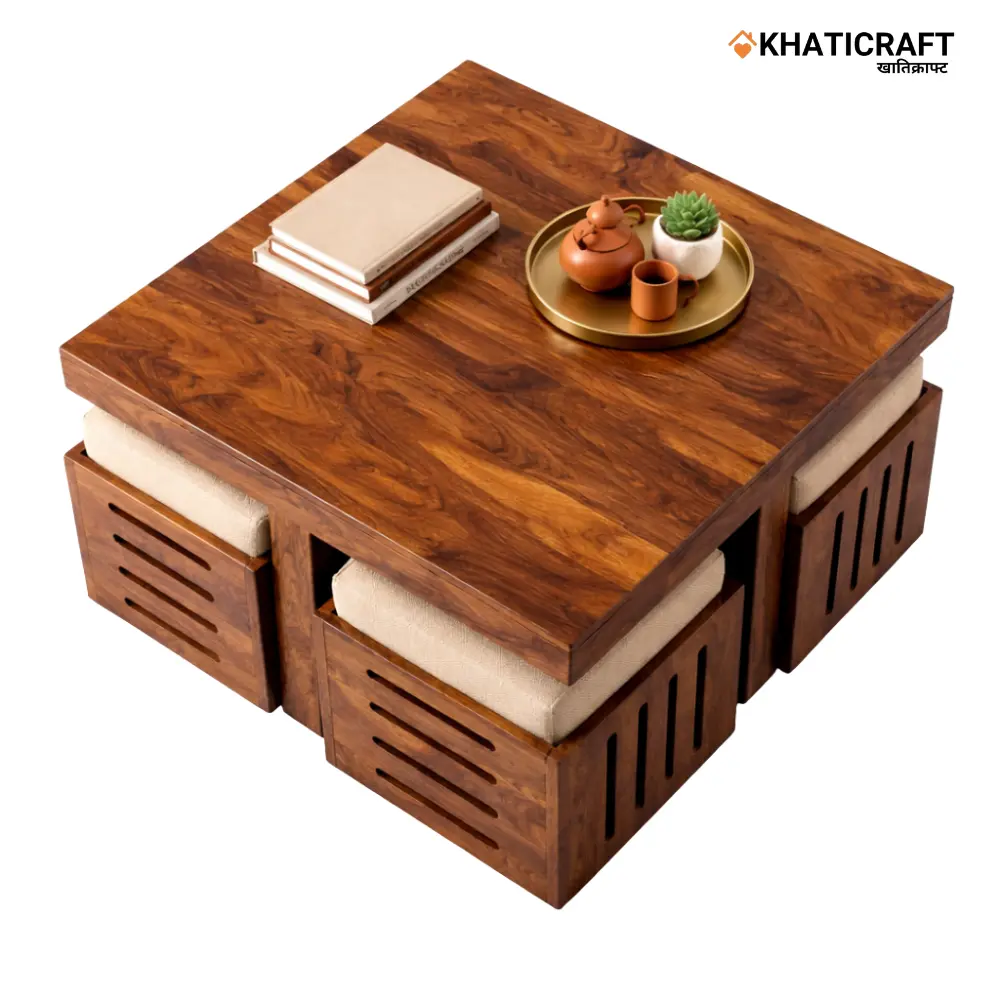 Ulka nested 1+4 Coffee Table By Khaticraft