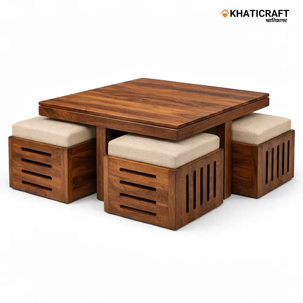 Ulka nested 1+4 Coffee Table By Khaticraft