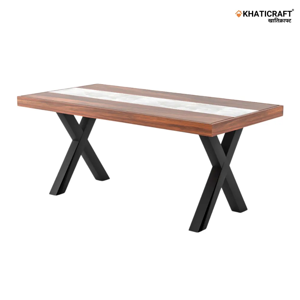 Akira 6 Seater Dining Table with Marble 5.webp