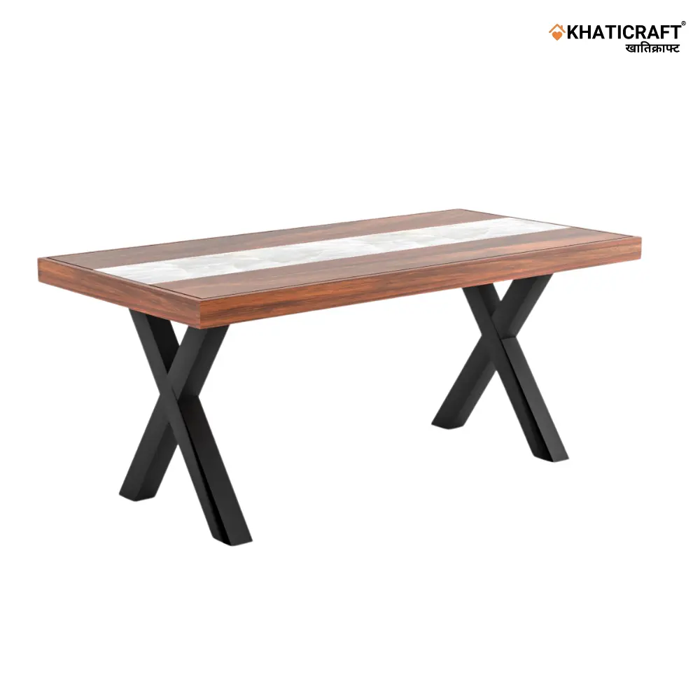 Akira 6 Seater Dining Table with Marble 4.webp