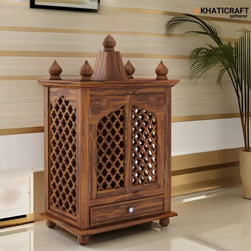 Ira Solid Wood Sheesham Temple-Primary