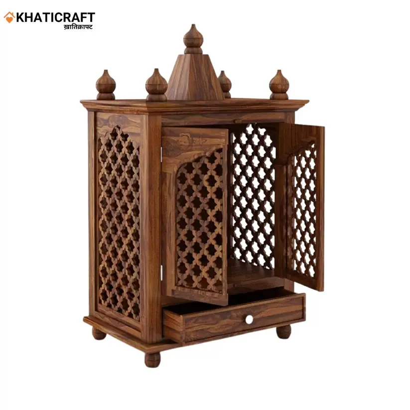 Ira Solid Wood Sheesham Temple-3