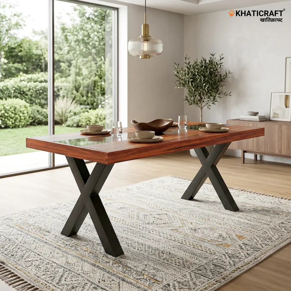 Akira 6 Seater Dining Table with Glass