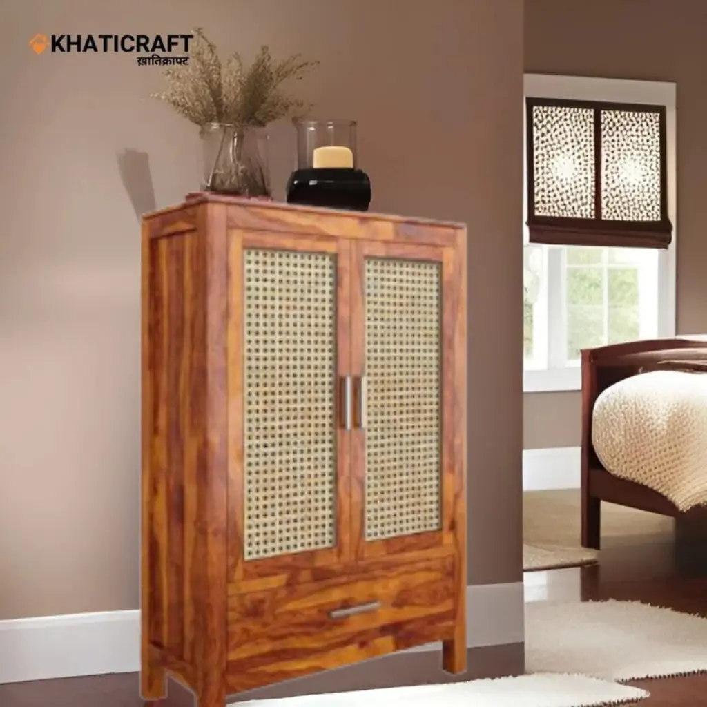 Ziya Bookshelf with Rattan