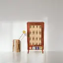 Chitra Bookshelf With Rattan