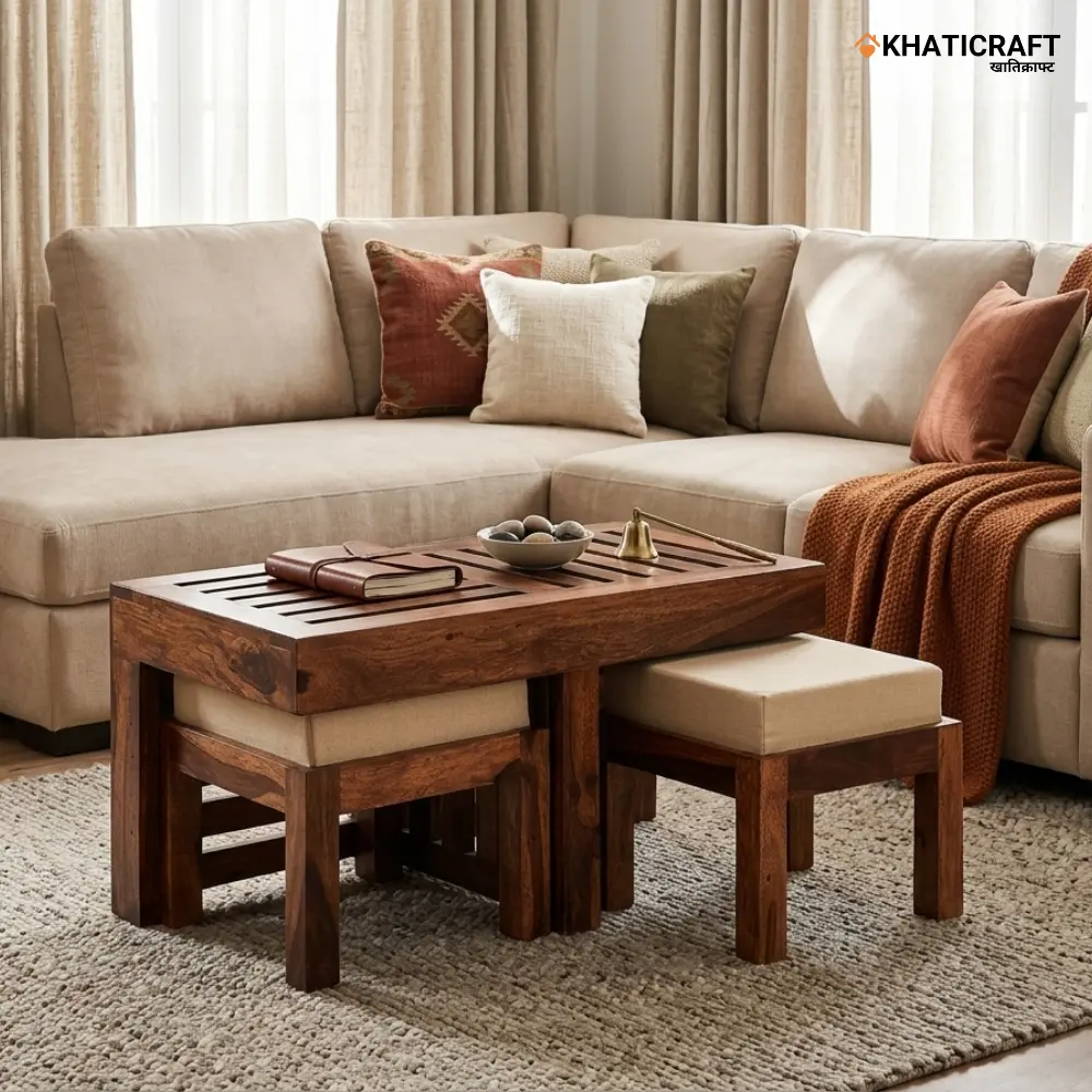 Dhara Nested Coffee Table Set of 3(1+2)