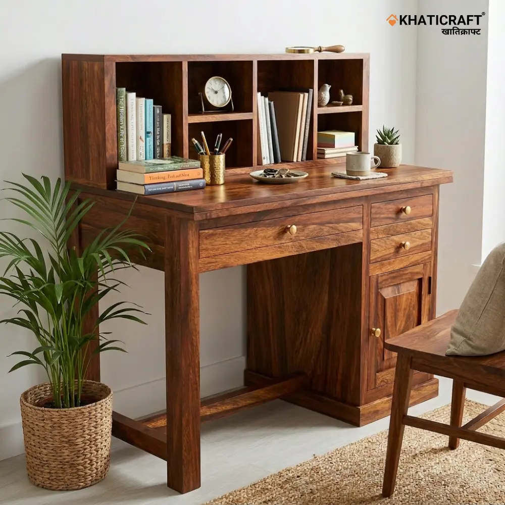 Nitya Study Table with Hina Wallshelf