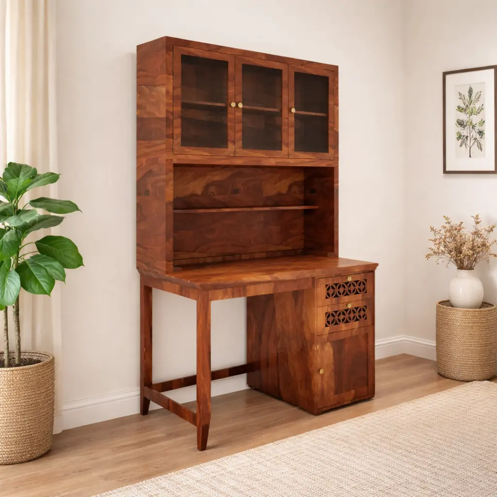 Mira Study Table with Bookshelf