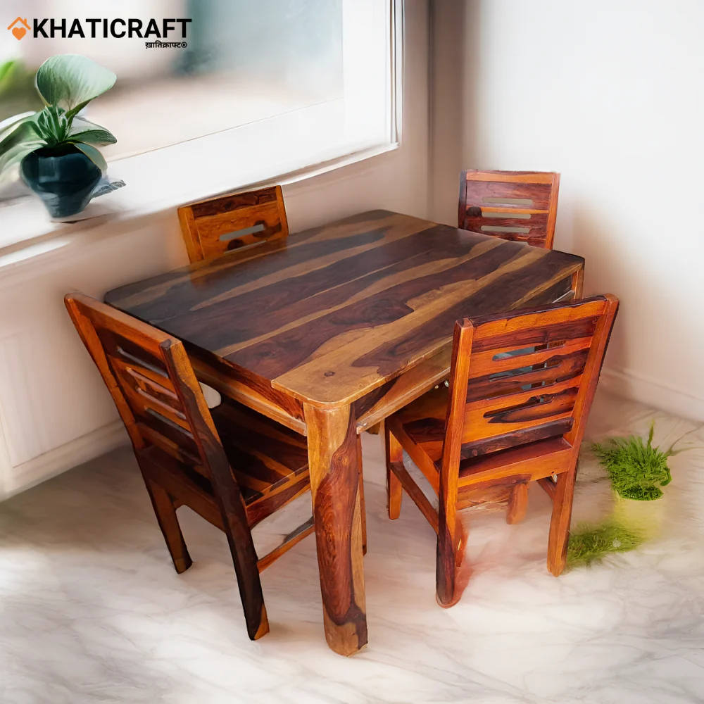Rami Ulka 4 Seater Solid Wood Sheesham Dining Set