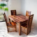 Rami Tika 4 Seater Solid Wood Sheesham Dining Set