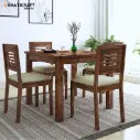 Hina Ulka 4 Seater Solid Wood Sheesham Dining Set with cushion
