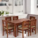 Hina Ulka 6 Seater Solid Wood Sheesham Dining Set With Cushion