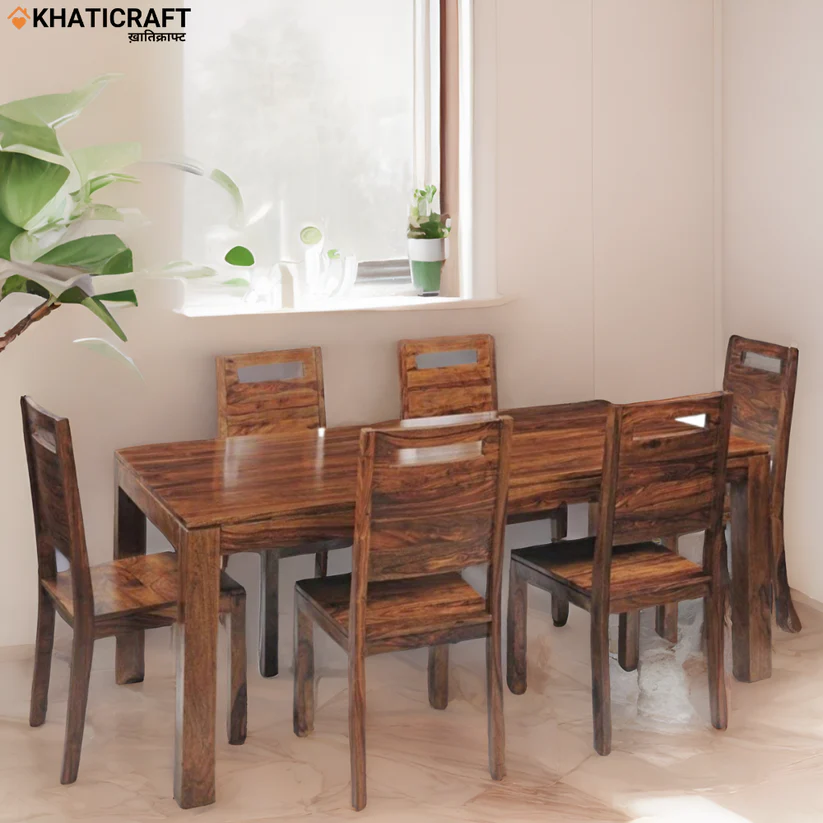 Hina Niru 6 Seater Solid Wood Sheesham Dining Set