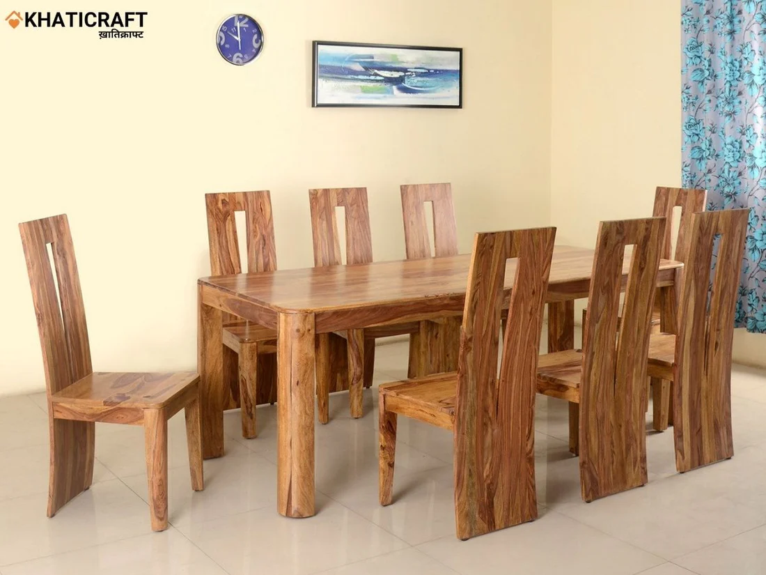 Rami Tika 8 Seater Solid Wood Sheesham Dining Set