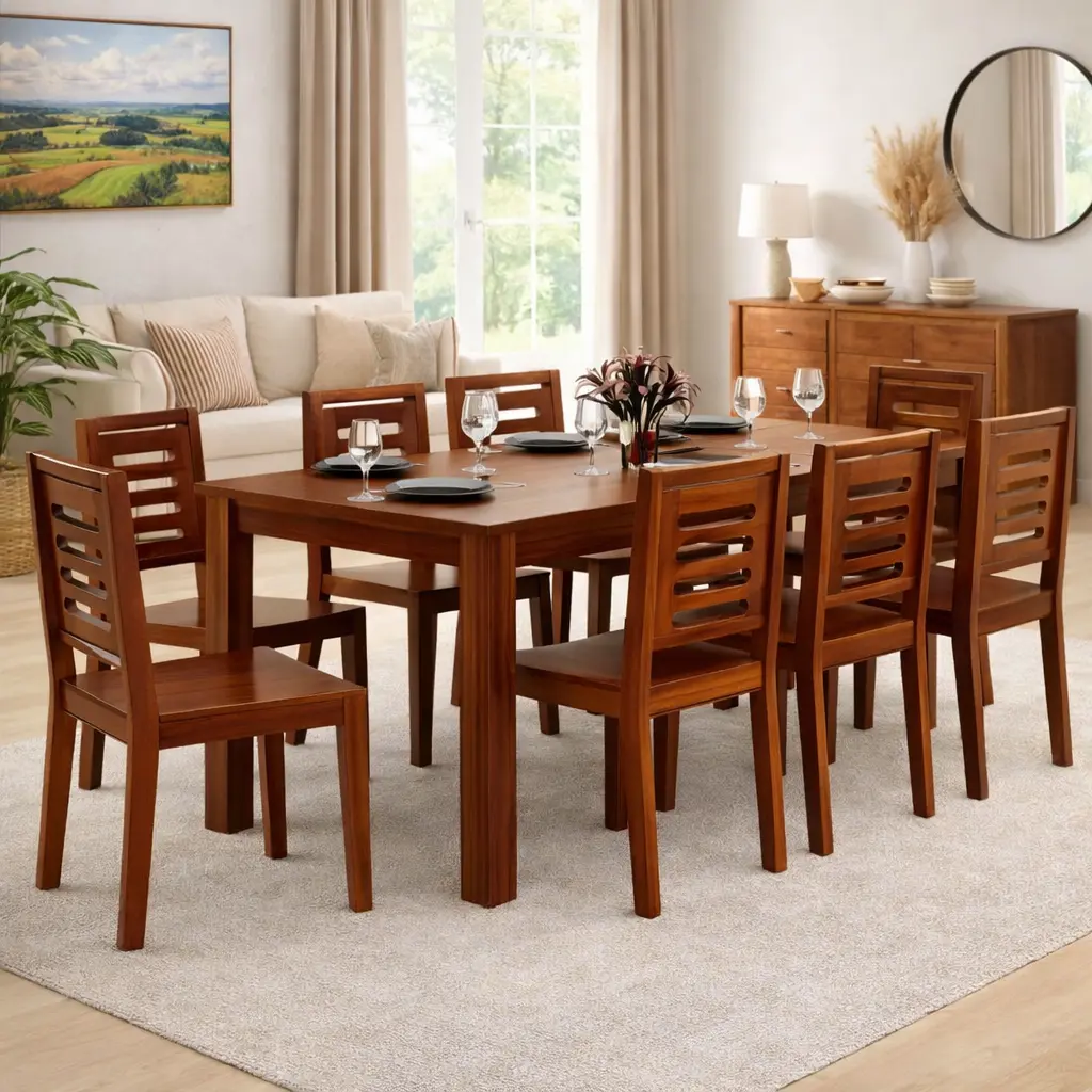 Hina Ulka 8 Seater Solid Wood Sheesham Dining Set