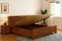 Stupa Solid Wood Bed King Size Hydraulic Storage