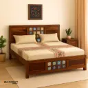 Chitra Solid Wood Bed King Size Without Storage