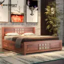 Chitra Solid Wood Bed Queen Size Box Storage