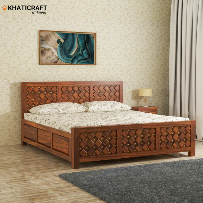 Giri Solid Wood Bed King Size Box Storage