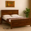 Kuber Solid Wood Bed King Size Without Storage