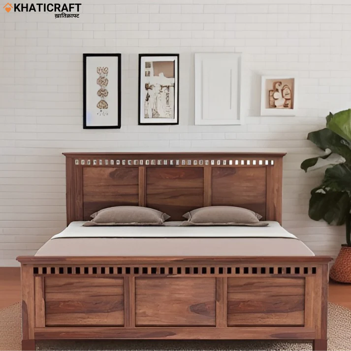 Kuber Solid Wood Bed Queen Size Box Storage