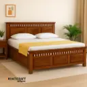 Kuber Solid Wood Bed Queen Size Box Storage