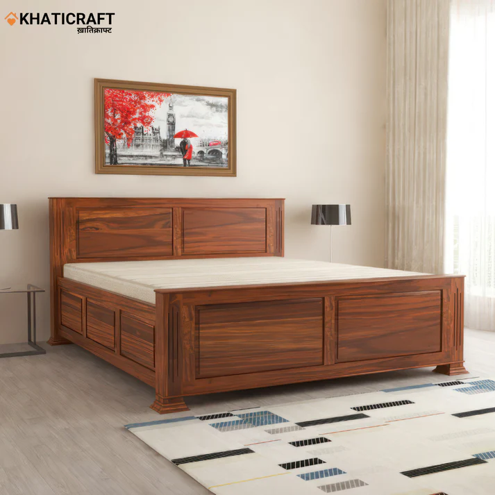 Viraj Solid Wood Bed King Size Box Storage