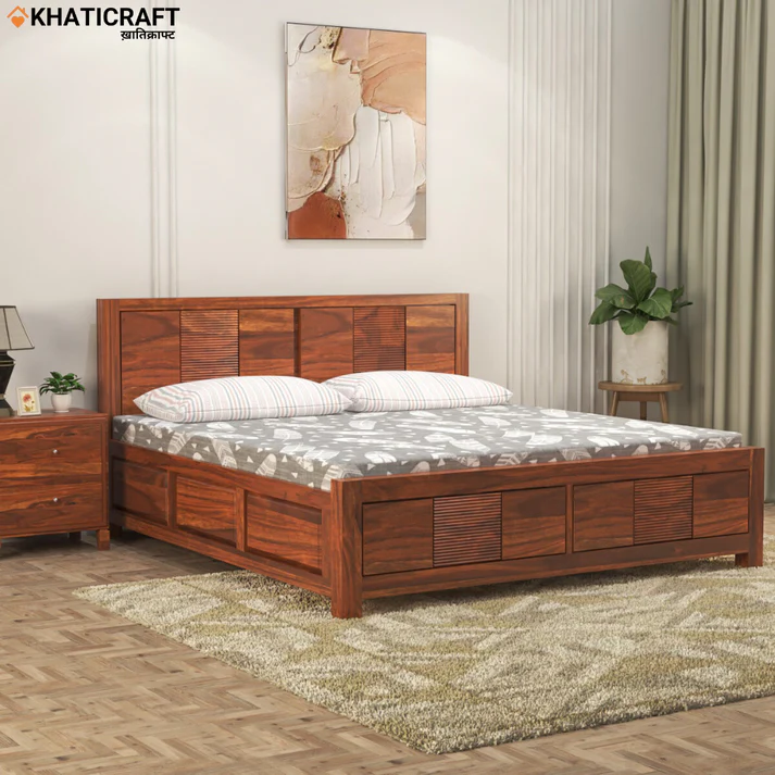 Amol Solid Wood Bed King Size Box Storage