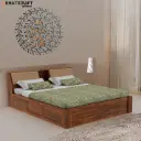 Ikshya Solid Wood Bed King Size Box Storage