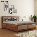 Kalp Solid Wood Bed King Size Box Storage