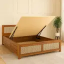 Rukm Solid Wood Bed King Size Hydraulic Storage