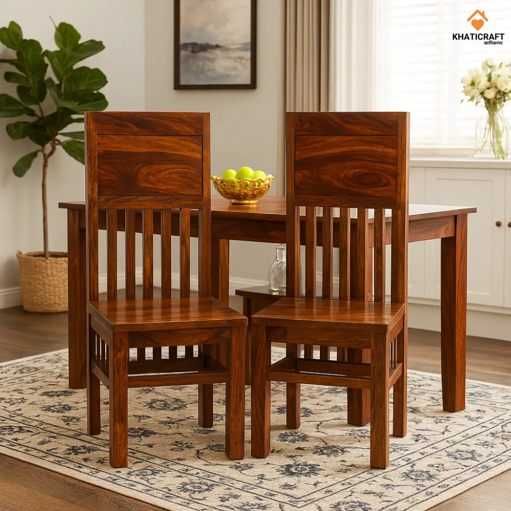 Stupa Sheesham Wood Chairs Set of 2