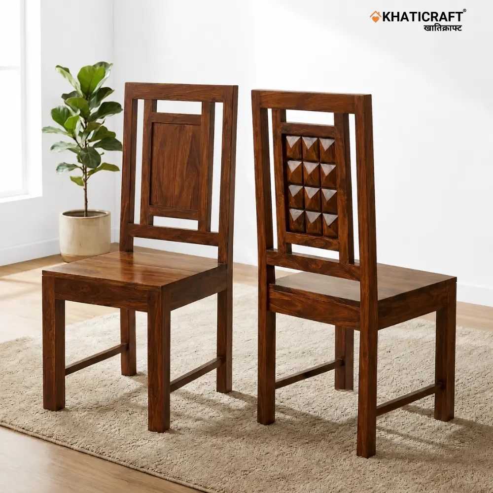 Stupa Sheesham Wood Chairs-Set of 2