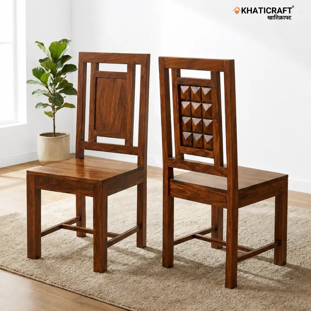 Stupa Sheesham Wood Chairs-Set of 2
