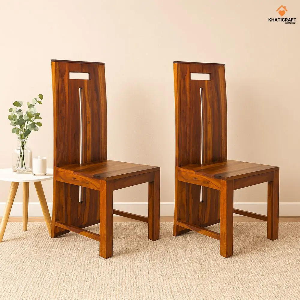 Tika Sheesham Wood Chairs Set of 2