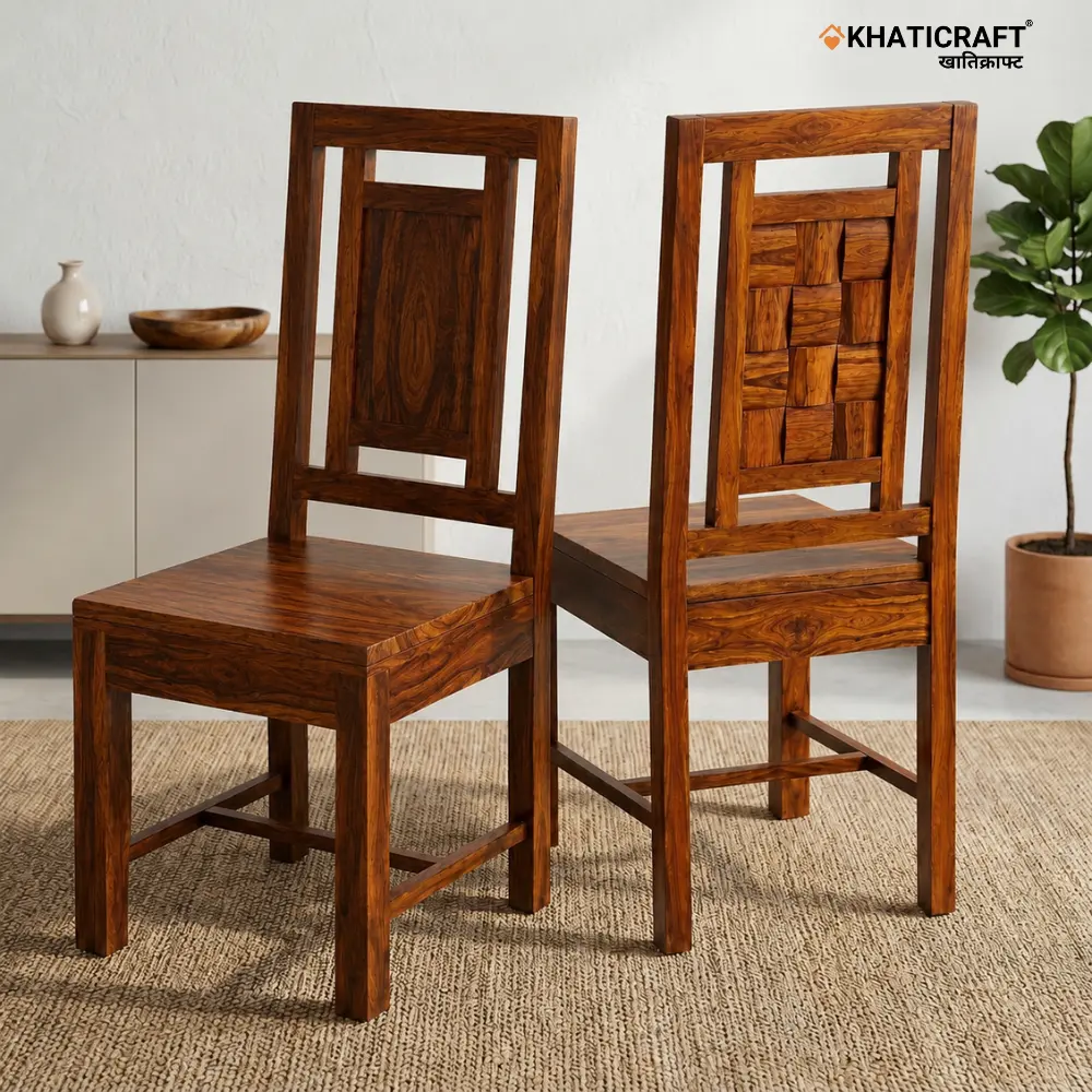 Niwar Sheesham Wood Chairs-Set of 2 