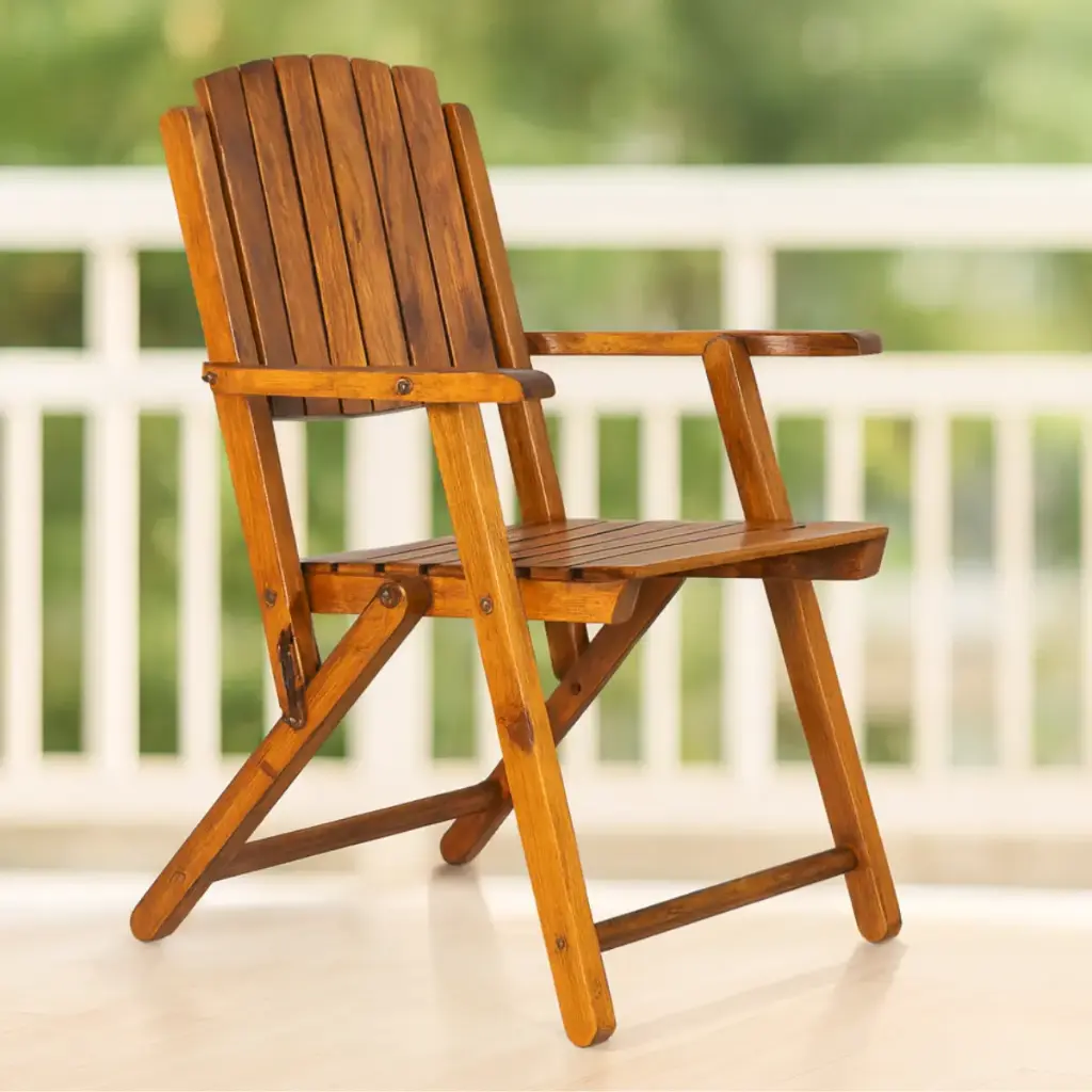 Vina Solid Wood Foldable Chairs Set of 2