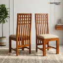 Chavi Sheesham Wood Chairs with Cushion-Set of 2