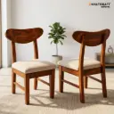 Kian Sheesham Wood Chairs with Cushion-Set of 2