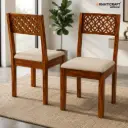Mira Sheesham Wood Chairs with Cushion-Set of 2 