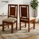 Stupa Sheesham Wood Chairs with Cushion-Set of 2