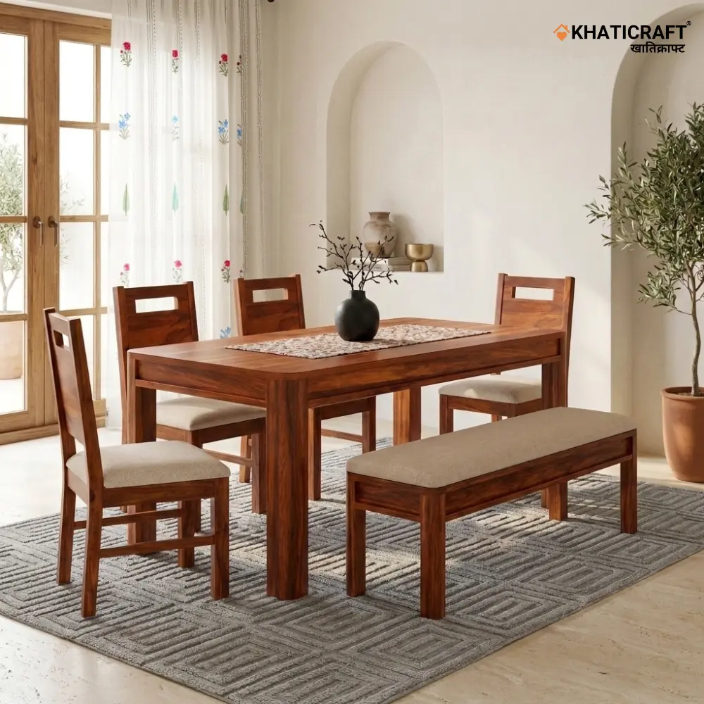 Niru Rami 6 Seater Dining Set  With Bench