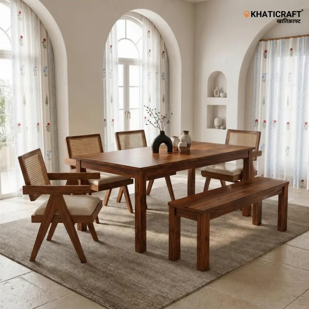 Rukm Hina 6 seater dining set with Bench 
