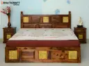 Swarn Solid Wood Bed King Size Box Storage